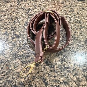 Brown Faux Leather Adjustable Handbag Strap Gold Tone Hardware Replacement